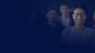 Enterprising young adults on a blue canvas