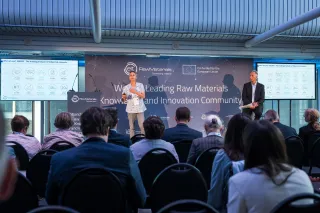 Dr Deeba Ansari, Science and Technology Director, Imerys, presents during the Reverse Pitching Session