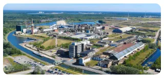 Aerial view of the Nyrstar Balen smelting facility in Belgium